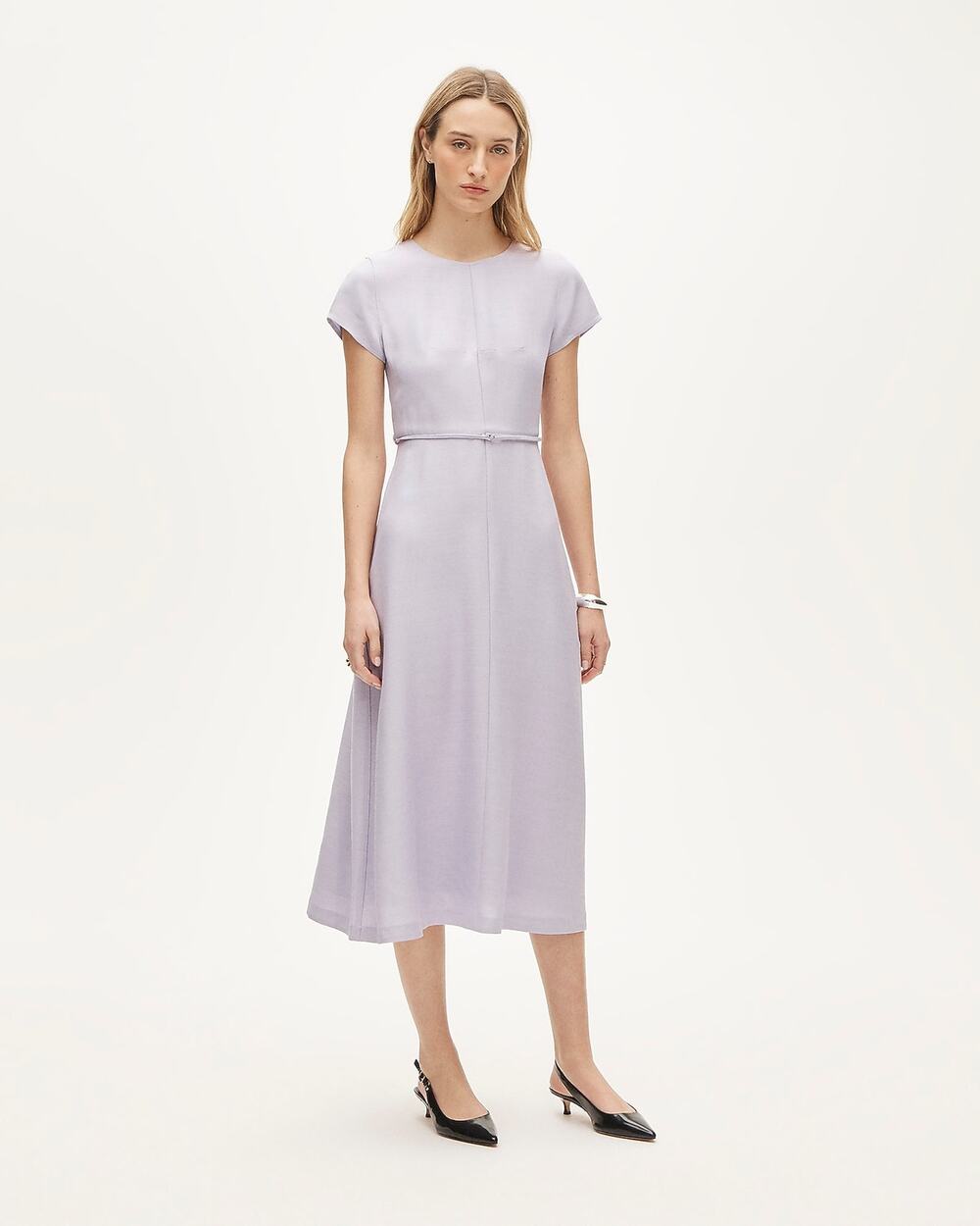 J.Crew Old Money Minimalist Mathilde Dress Luster Canvas Lavender T4